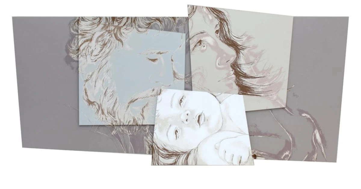 Pannello con la Famiglia di Betlemme Realizzato in Laser Made in Italy - Paola