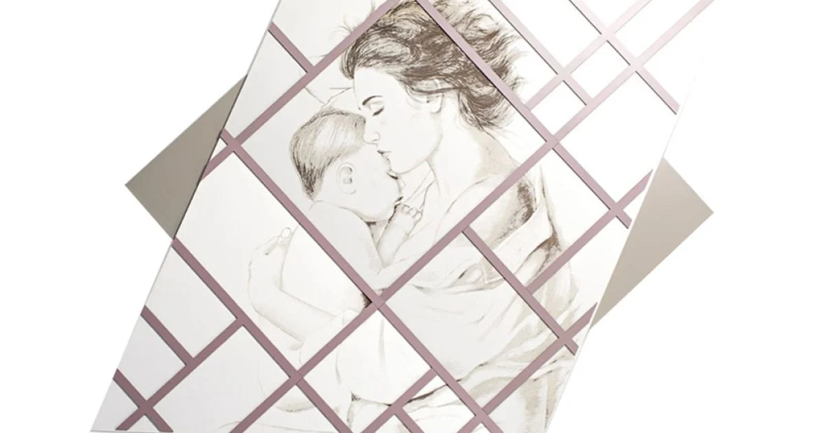 Pannello Inciso a Laser con Donna e Bambino Made in Italy - Harald