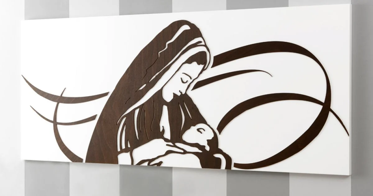 Pannello Realizzato con Incisione Laser che Raffigura la Madre Made in Italy - Chiyo
