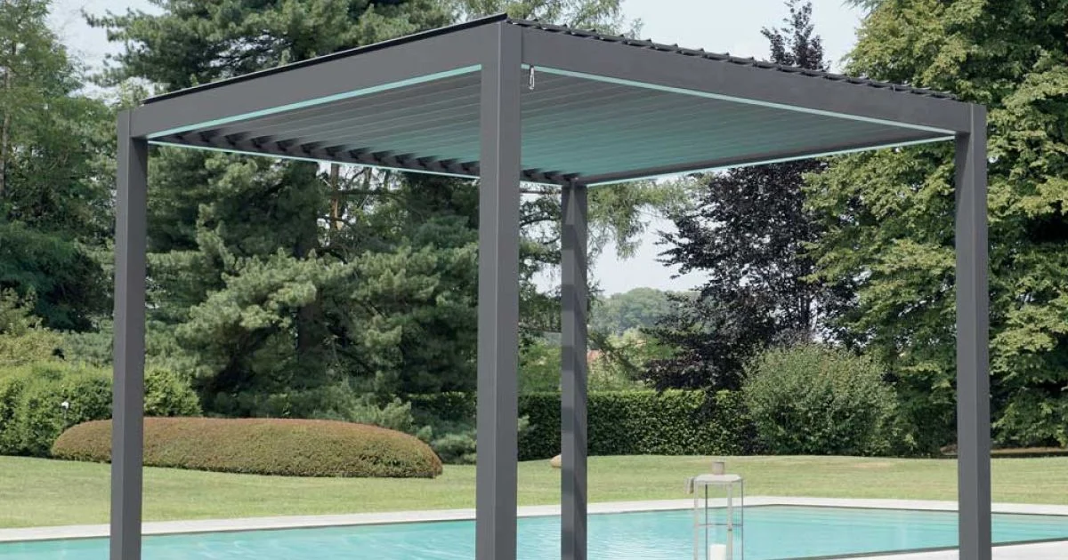Pergola 3x4 mt in Alluminio Verniciato Antracite con Manovella - Levante