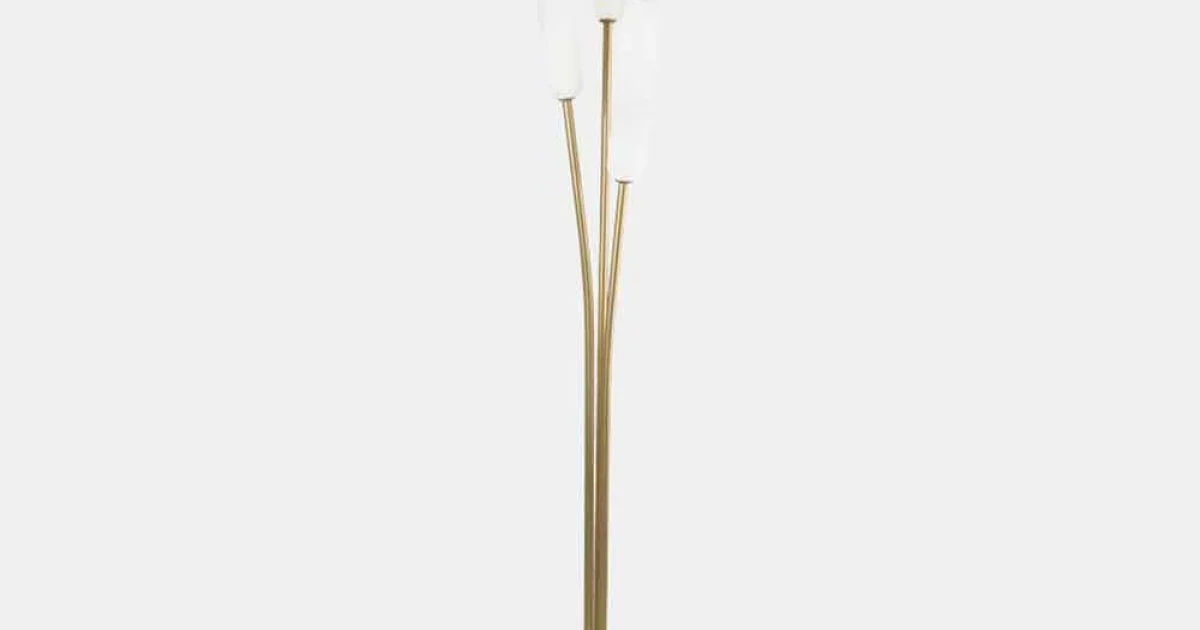 Piantana a 3 Luci in Ottone e Vetro Design Moderno Elegante - Typha by Il Fanale
