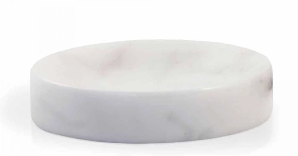 Piattino Porta Sapone in Marmo Bianco di Carrara Made in Italy - Sismo