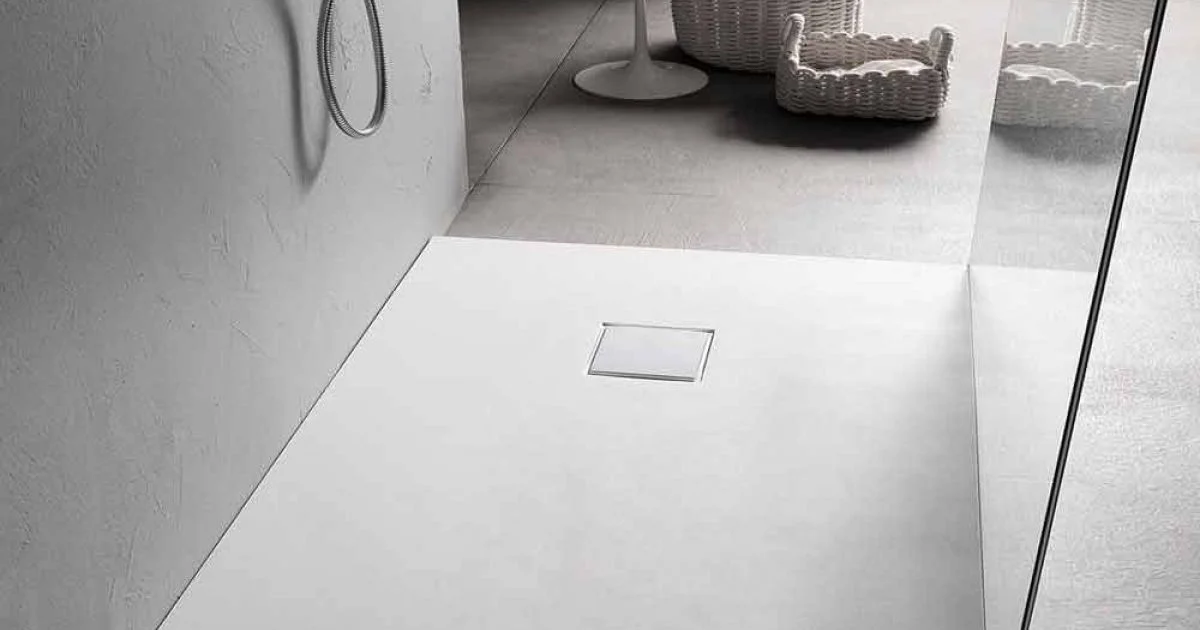 Piatto Doccia 90x70 in Resina Effetto Velluto Bianco con Copripiletta - Estimo