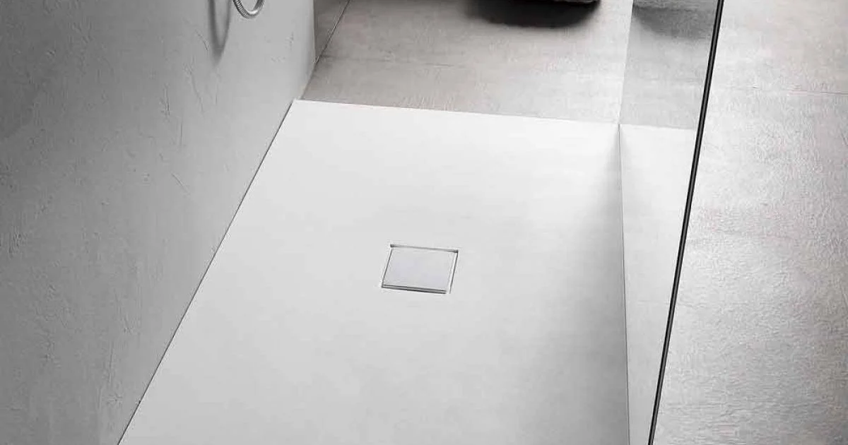 Piatto Doccia Effetto Velluto Bianco in Resina Rettangolare 140x80 cm - Estimo
