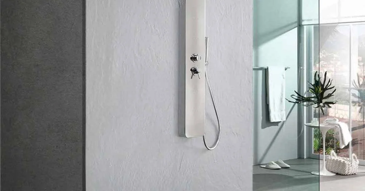 Piatto Doccia in Resina Bianca Effetto Ardesia 170x70 Design Moderno - Sommo