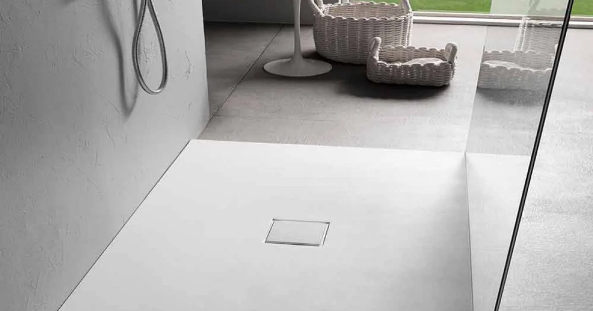Piatto Doccia Quadrato 80x80 cm in Resina Bianca Effetto Velluto - Estimo
