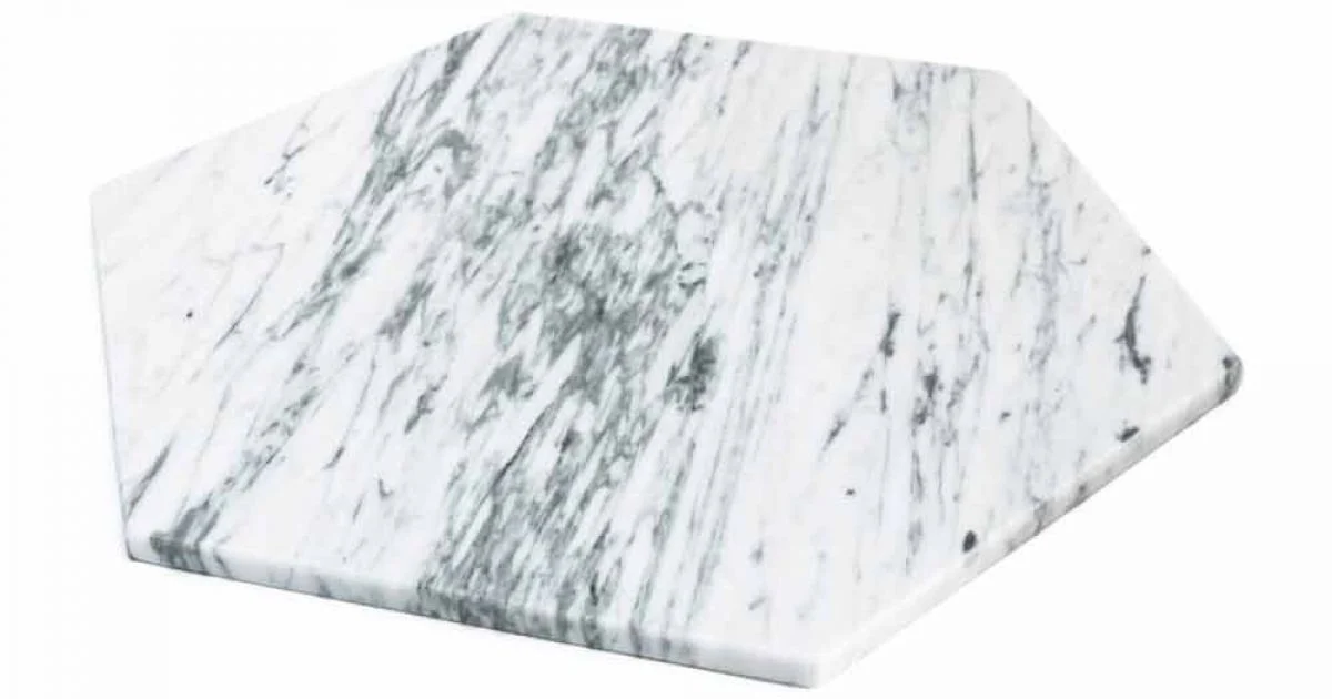 Piatto Esagonale da Portata in Marmo Bianco Carrara o Nero Marquinia - Ludivine