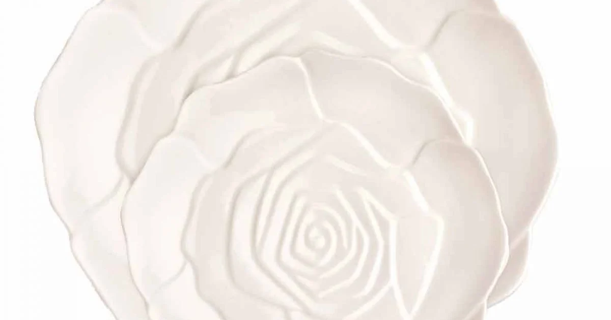 Piatto per Bomboniera Decorato a Mano Elegante in Porcellana 12 pezzi - Rafiki