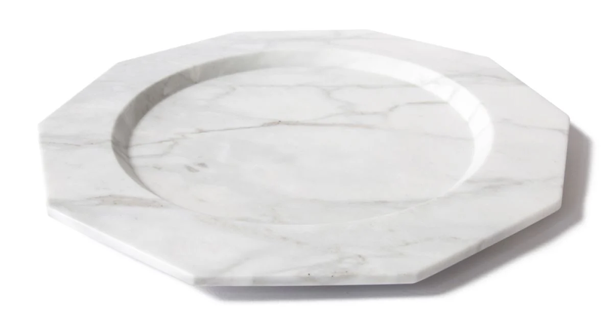 Piatto Piano Grande in Marmo Arabescato Satinato di Design Italiano - Rodio