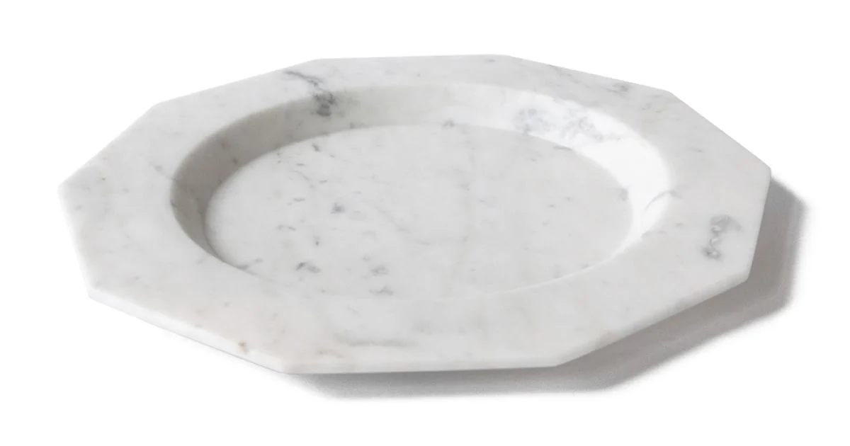 Piatto Piano in Marmo Satinato Varie Finiture Design Lusso Italiano - Rodio