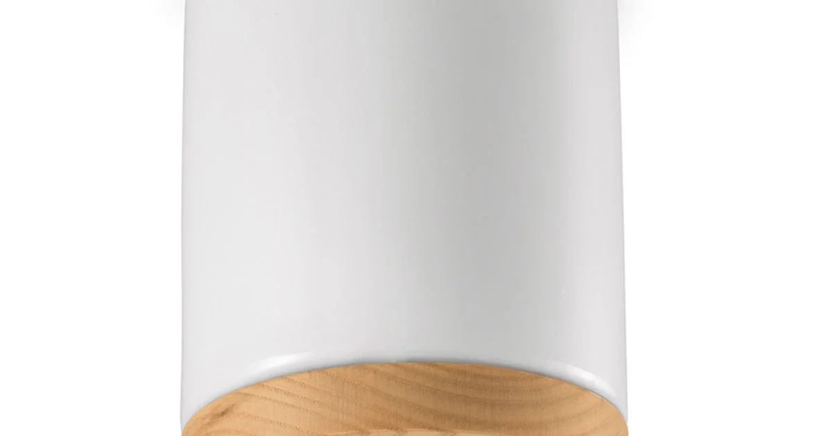 Plafoniera Artigianale in Legno e Ceramica Design Stile Nordico - Nateca