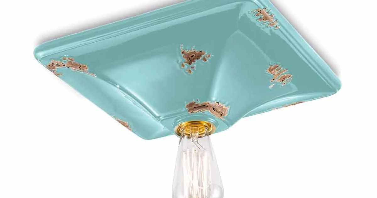 Plafoniera da soffitto dallo stile retrò in ceramica Karen Ferroluce