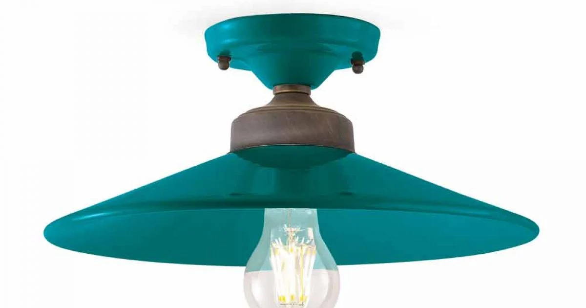 Plafoniera da soffitto di design in ceramica e ottone Cecilia