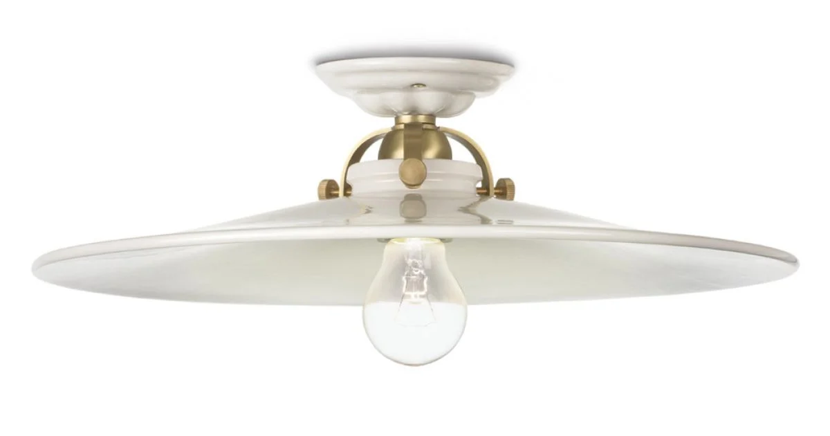 Plafoniera da soffitto in ceramica stile rustico Ferroluce