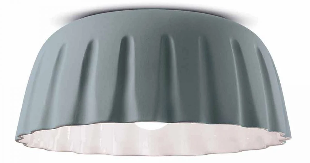 Plafoniera in Ceramica di Design Vintage Made in Italy – Ferroluce Madame Grès