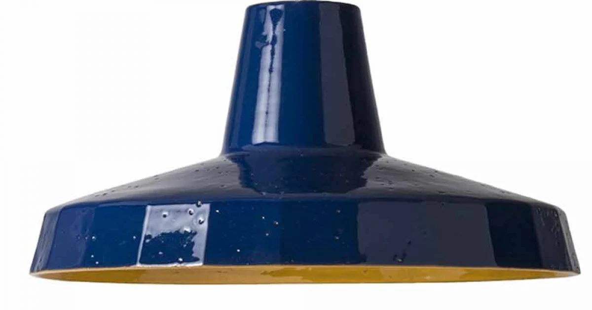 Plafoniera  in maiolica toscana e ottone, 42 cm, Rossi - Toscot