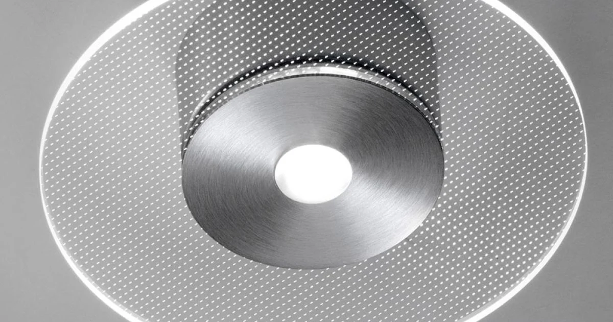 Plafoniera in Metallo e Diffusore in Plexiglass Micro-Puntinato - Nora