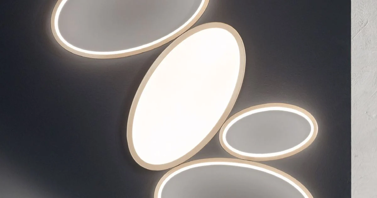 Plafoniera Moderna in Metallo Bianco o Oro a LED Dimmerabile - Raissa