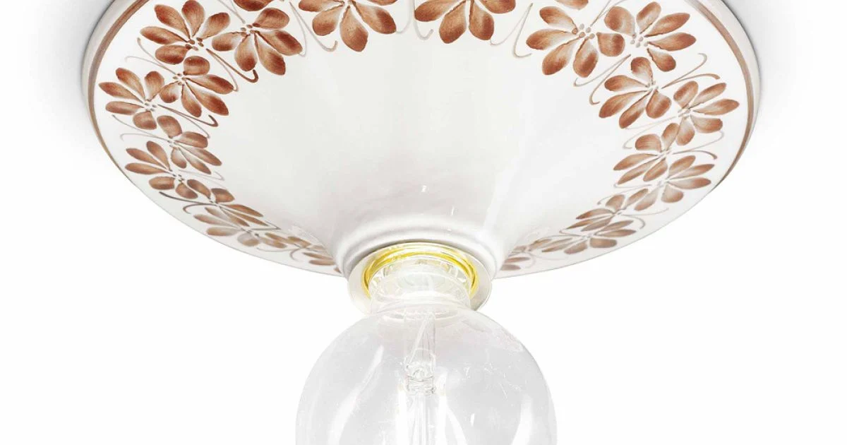 Plafoniera soffitto in ceramica decorata Ferroluce Potenza