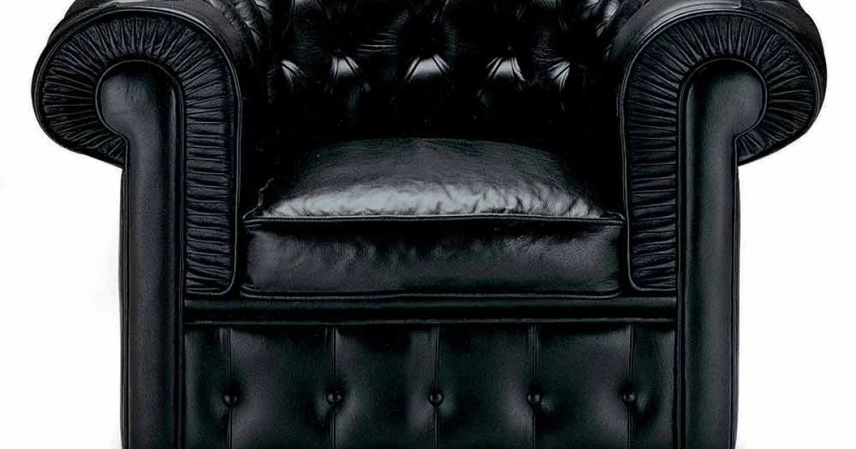 Poltrona Classica Rivestita in Pelle con Piedini in Legno Made in Italy - Idra