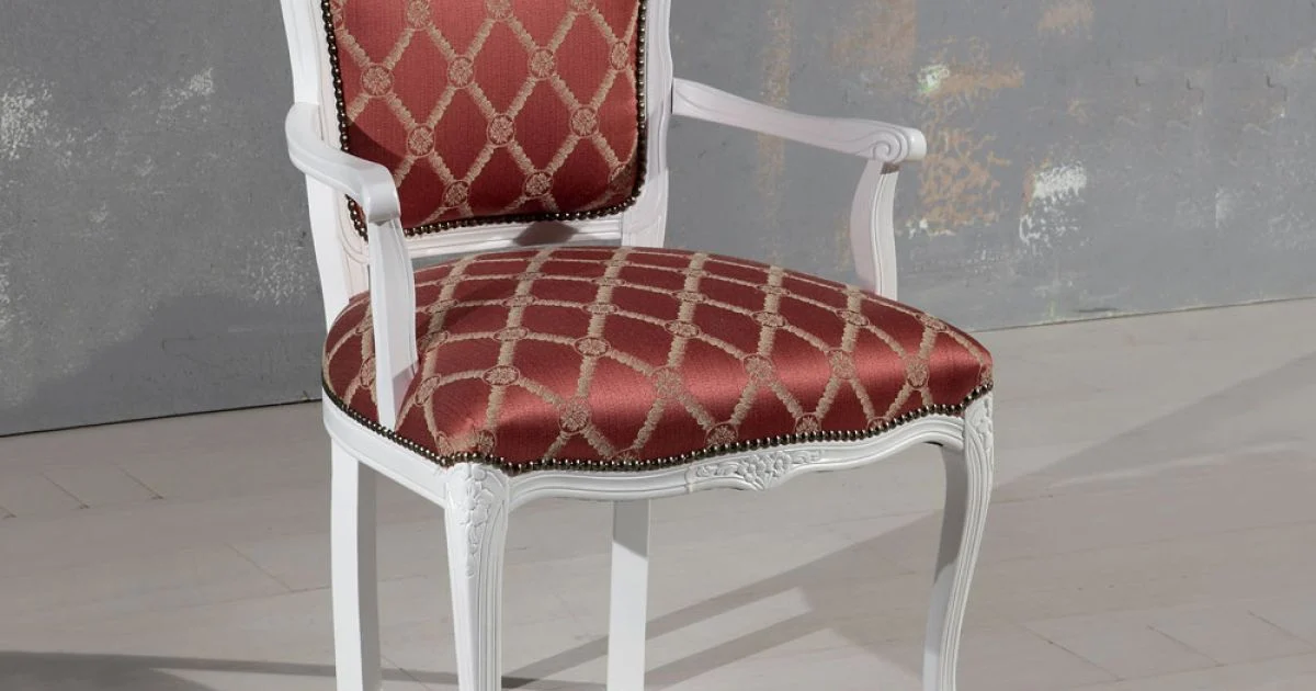 Poltrona con Braccioli e Struttura in Legno Laccato Bianco Made in Italy - Gatto