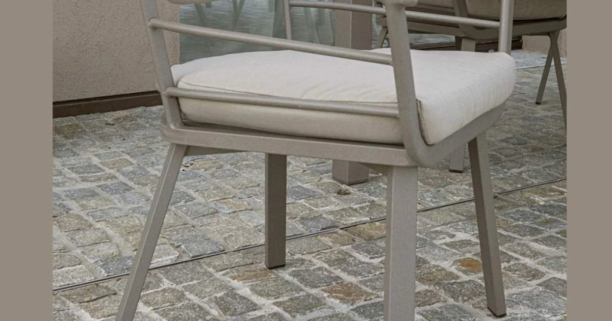 Poltrona da Esterno con Struttura in Alluminio Colore Tortora - Righello