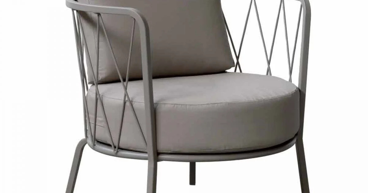 Poltrona da Esterno Moderna in Metallo Verniciato e Tessuto Made in Italy - Olma
