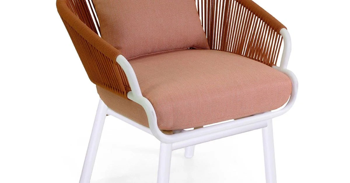 Poltrona da Giardino con Struttura in Alluminio e Corde con Cuscini - Tenda