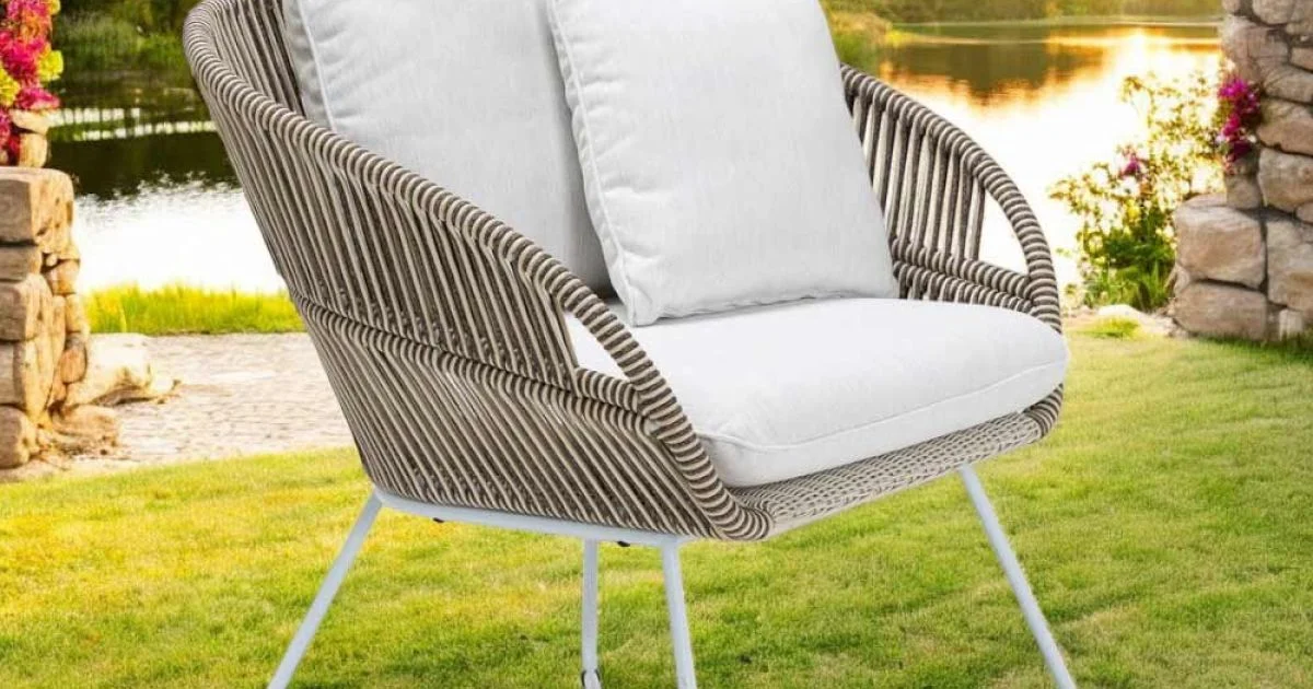 Poltrona da Giardino in Alluminio e Intreccio in Corda - Alcor
