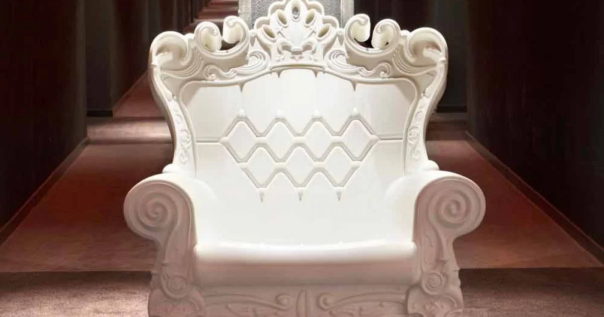 Poltrona stile barocco-moderno colorata Slide Queen Of Love,made Italy