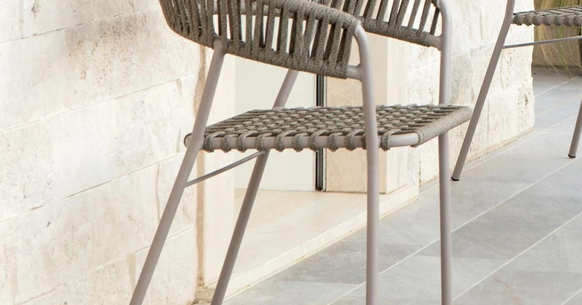 Poltrona Impilabile da Giardino in Acciaio e Corda Made in Italy 2 Pezzi – Ragnar