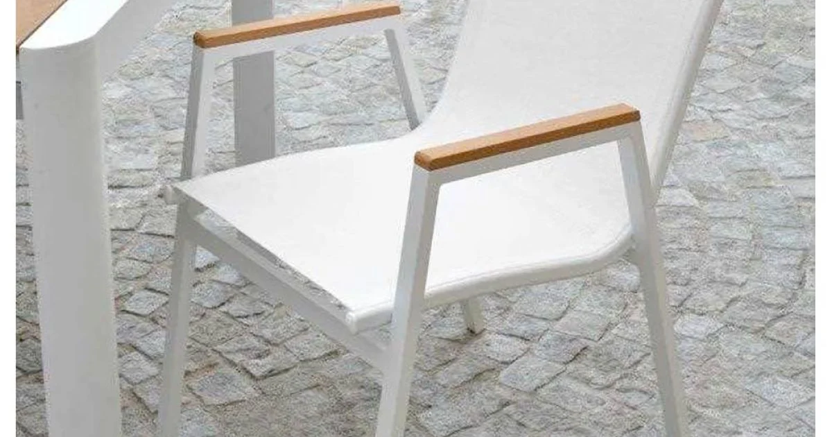 Poltrona in Alluminio e Textilene con Braccioli in Polywood - Diario
