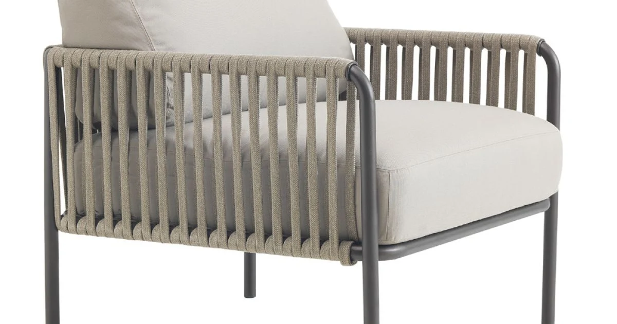 Poltrona Outdoor in Acciaio e Corda con Cuscini Made in Italy – Helga