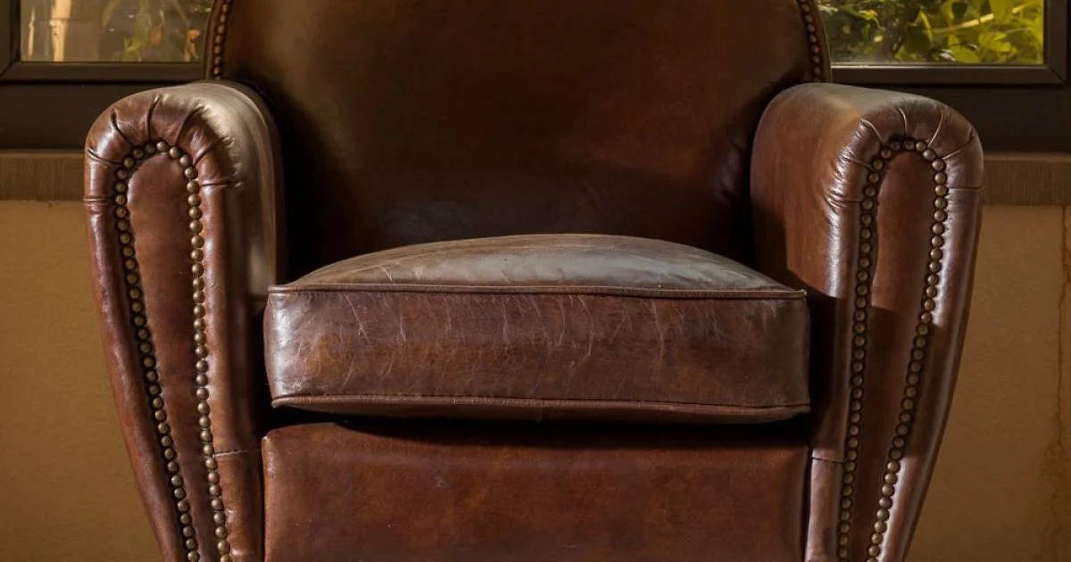 Poltrona per Interno in Cuoio Vintage Effetto Invecchiato Dark Brown - Timbro