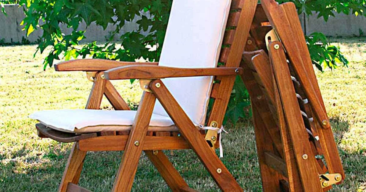 Poltrona pieghevole in teak da giardino