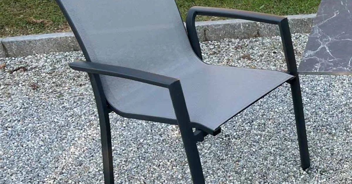 Poltroncina da Esterno Impilabile in Alluminio e Textilene - Mira