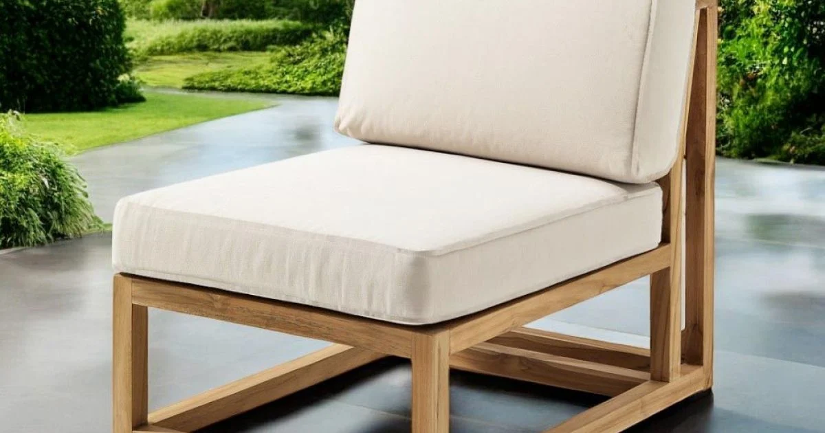 Poltroncina da Esterno in Teak Naturale e Cuscini - Circe