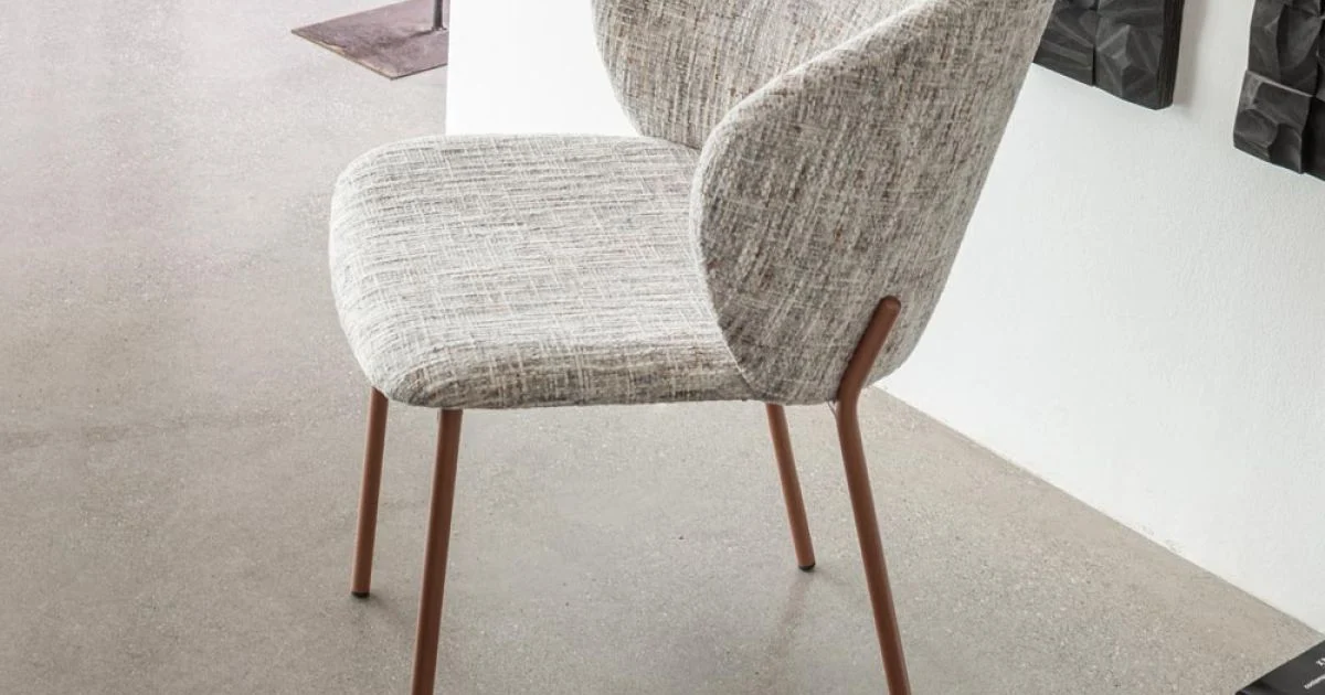 Poltroncina in Metallo e Seduta in Cachemire Neve Made in Italy - Edera