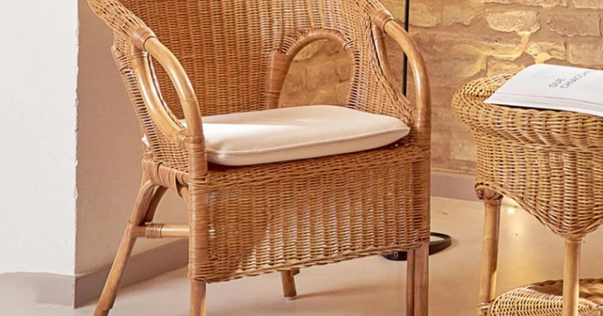 Poltroncina Outdoor in Midollino con Cuscino Seduta – Nathaniel
