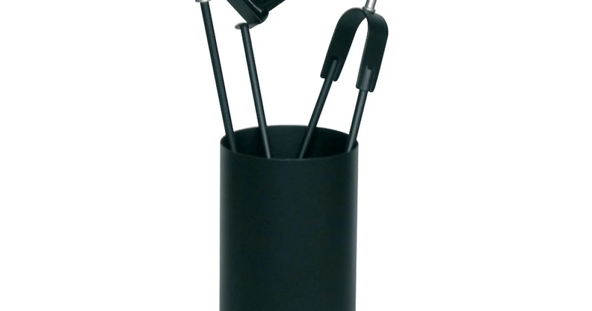 Porta Attrezzi con 3 Strumenti per la Cura del Camino Made in Italy - Cuscus