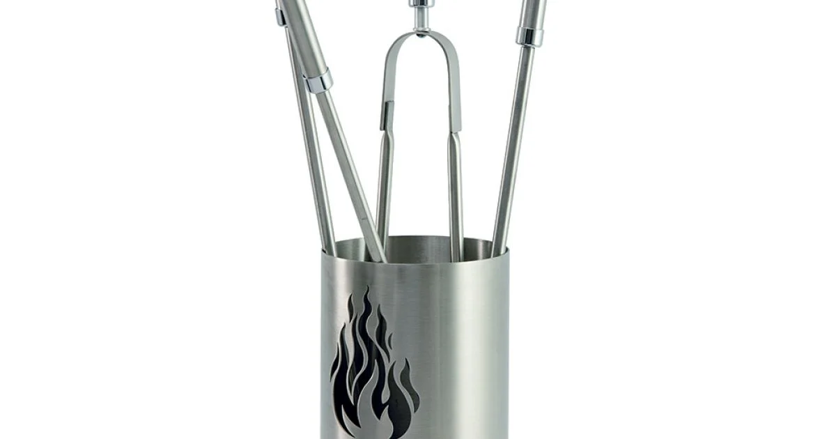 Porta Attrezzi con 4 Accessori in Acciaio Inox e Fiamma Made in Italy - Vita