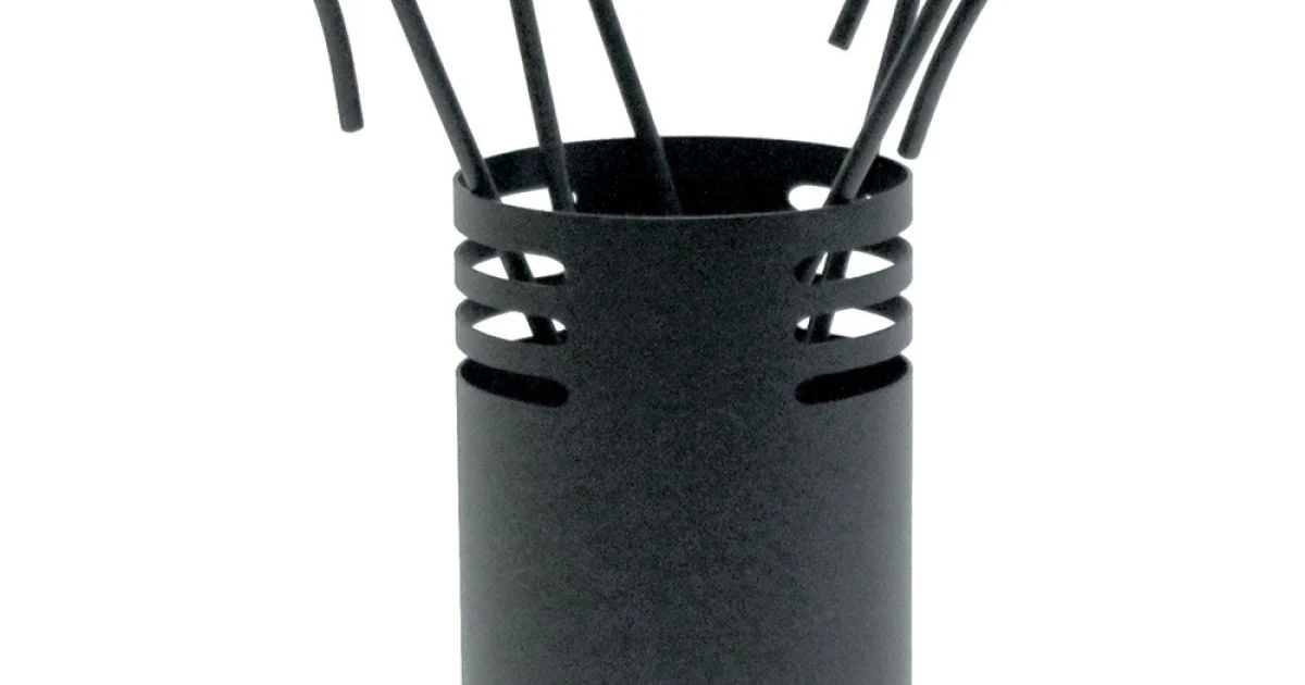 Porta Attrezzi per il Camino con 4 Strumenti in Metallo Made in Italy - Baobab