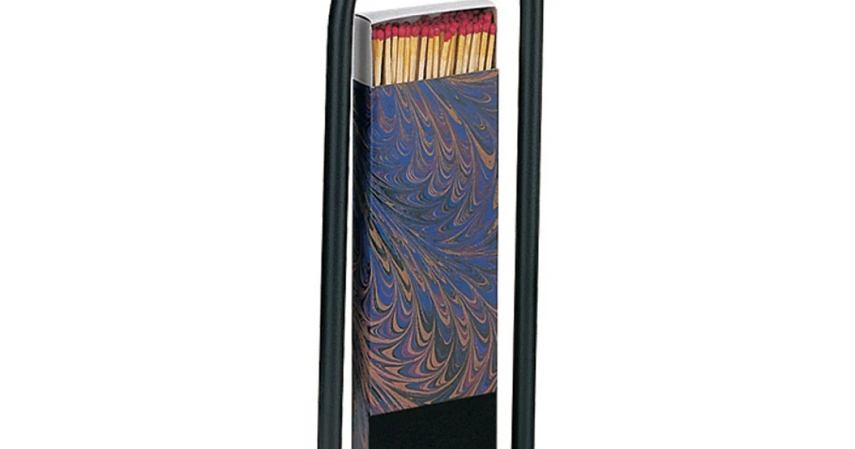 Porta Fiammiferi in Metallo o Acciaio e Decoro Colorato Made in Italy - Henna