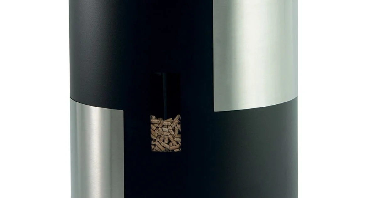 Porta Pellet con Ruote e Coperchio Realizzato in Metallo Made in Italy - Cicogna