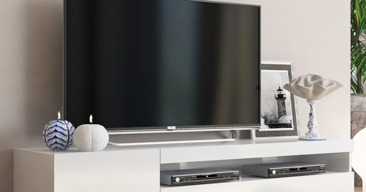 Porta Tv in Legno da Soggiorno Design Italiano con Vano a Giorno - Suzana