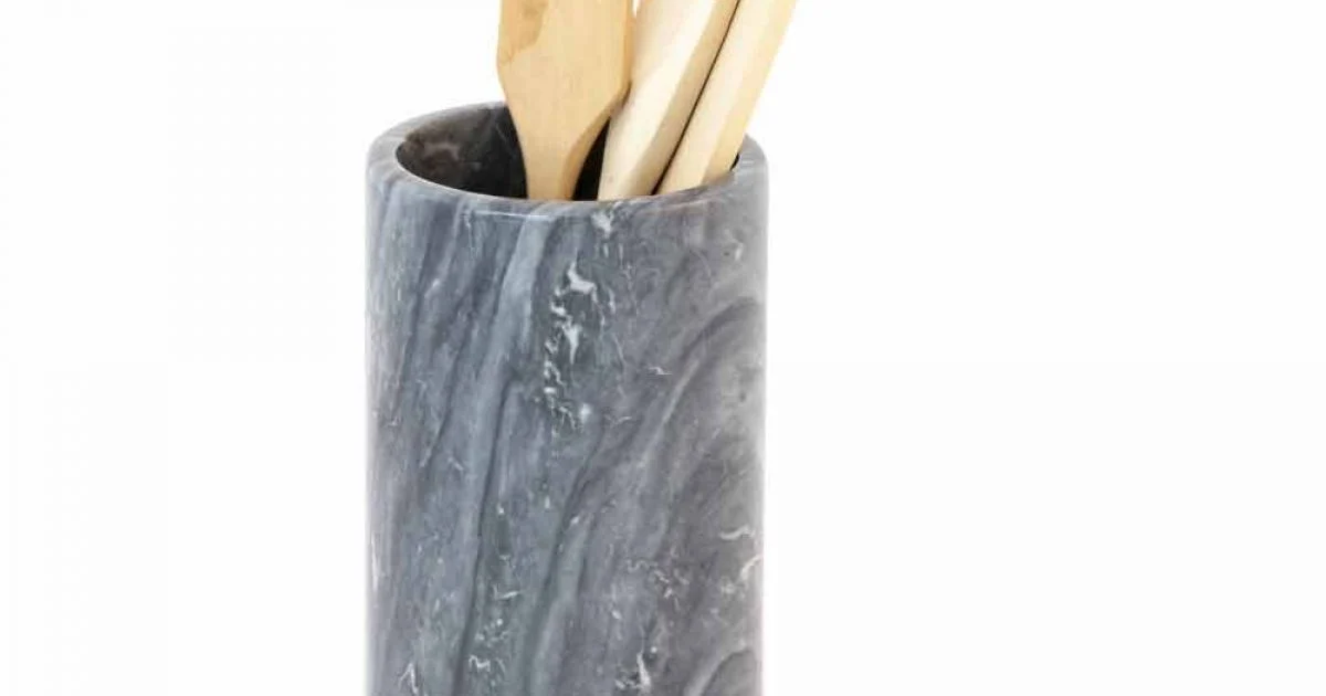 Porta Utensili da Cucina in Marmo Bianco Grigio o Nero Made in Italy - Tulvio