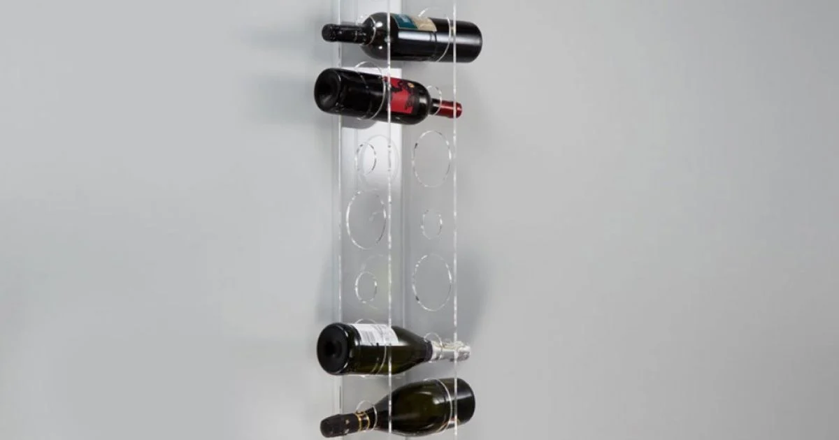 Portabottiglie Vino da Parete in Cristallo Acrilico Trasparente - Ottavino