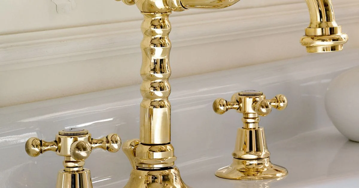 Rubinetteria Lavabo di Design Vintage a 3 Fori in Ottone Made in Italy – Ursula