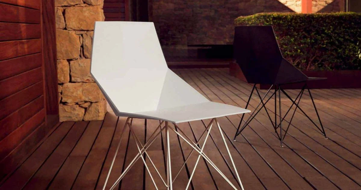 Sedia da giardino di design Vondom Faz in polipropilene e acciaio inox, 4 pezzi
