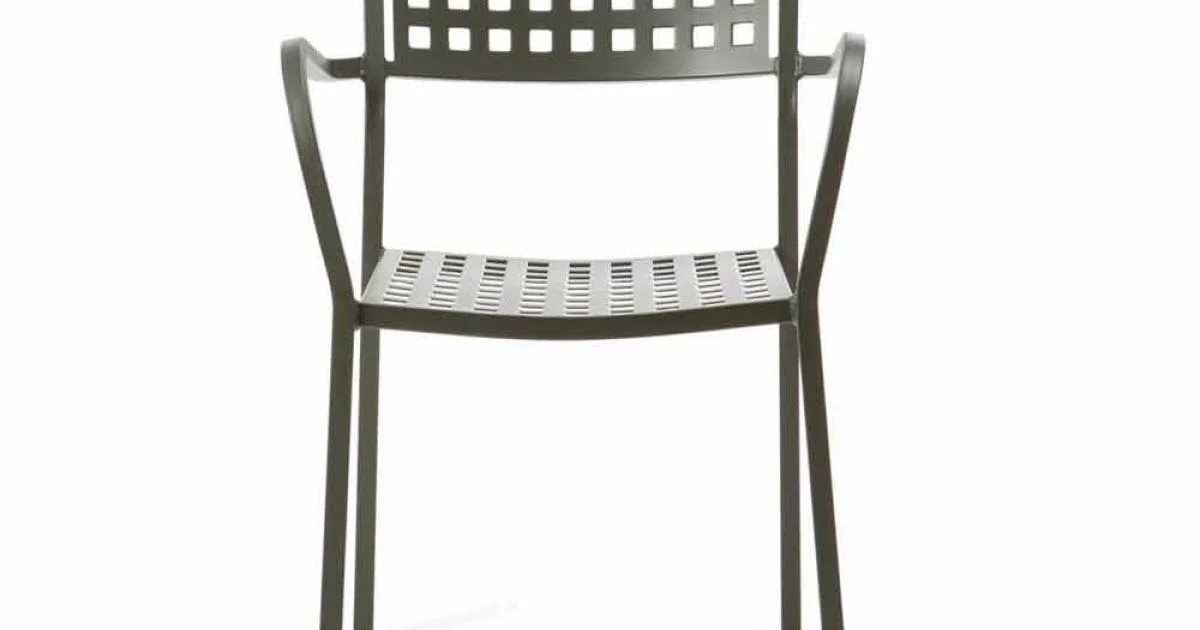 Sedia Impilabile da Esterno in Metallo Verniciato Made in Italy, 8 Pezzi - Lina